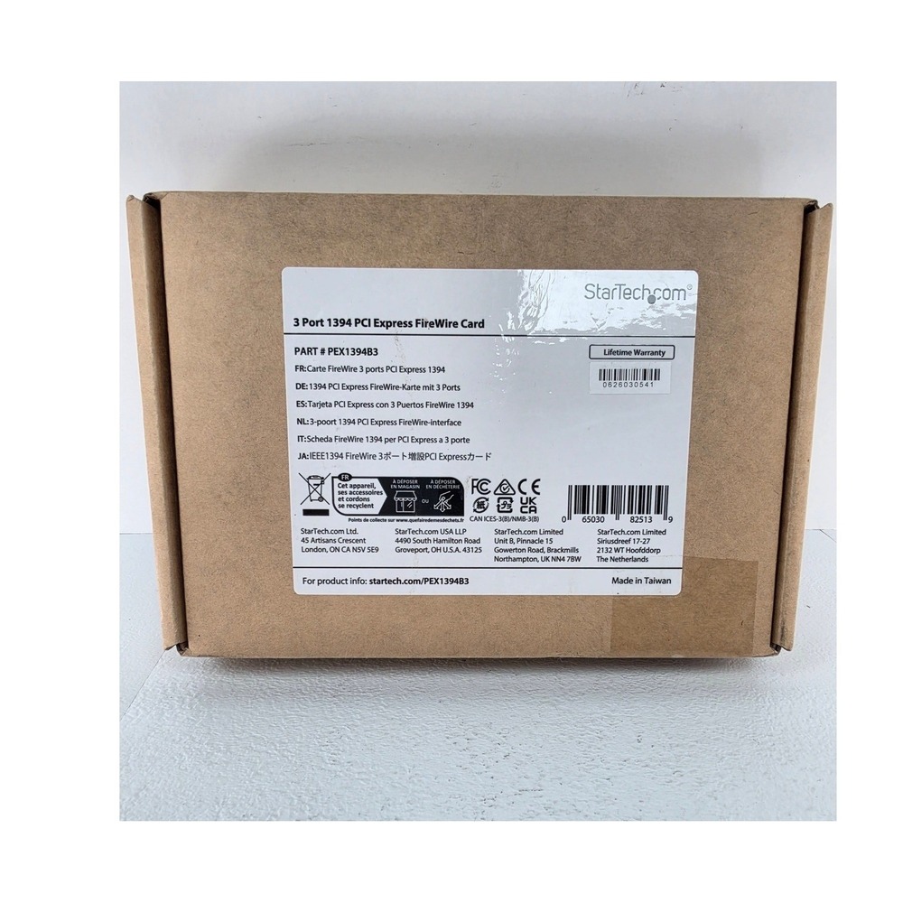 StarTech.com 3 Port 1394 PCI Express FireWire Card PEX1394B3 2x 800 1x 400 PCIe